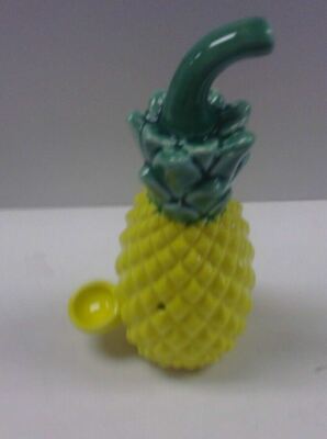Ceramic Tobacco Yellow Pineapple Pipe Unused Hookah Bong 8'' Tall