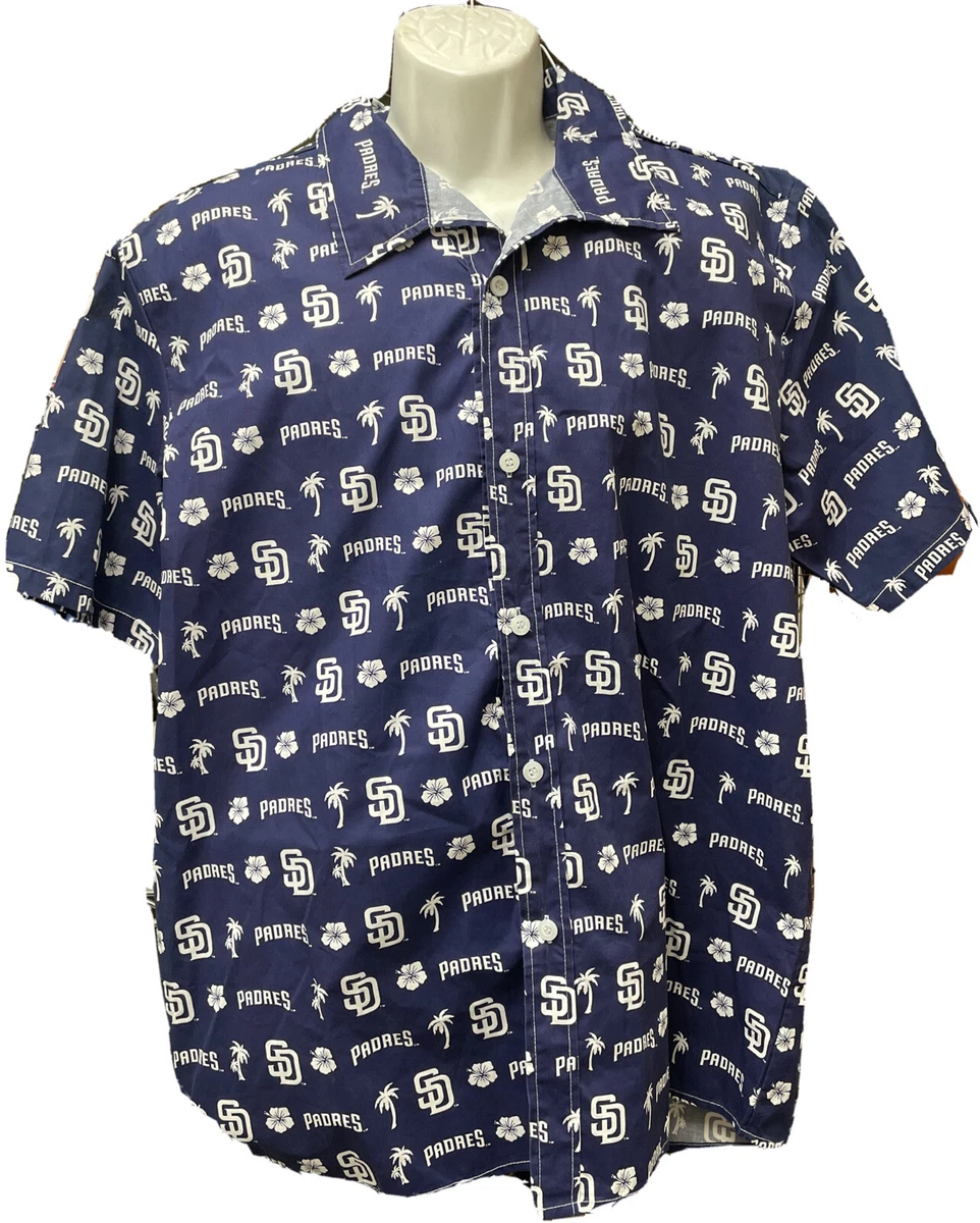 MLB, Shirts, San Diego Padres Logo Blue All Over Print Hawaiian Shirt  Adult Xl Like New