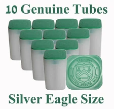 10 LOT Genuine Official US Mint Square Coin Tubes For 1 oz American Silver Eagle