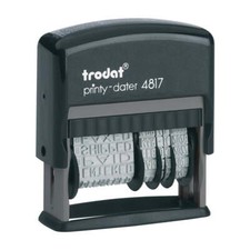 4817 Dial-a-Phrase Self-Inking Rubber Date Stamp - Black Ink Pad