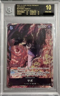 BGS 10 Black label Sabo OP04-083 One Piece Promo Card free BGS 10 Black label Sabo OP04-083 One Piece Promo Card free