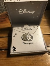 BNIB Disney Silver Necklace Minnie Mouse Princess Bling Rhinestone Chrm Box 50