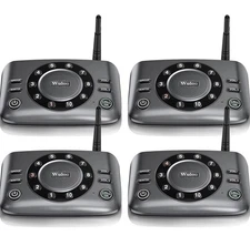 Wuloo Wireless 4-Pack Intercom System, 2-Way Audio, 5280FT Range, Clear Sound