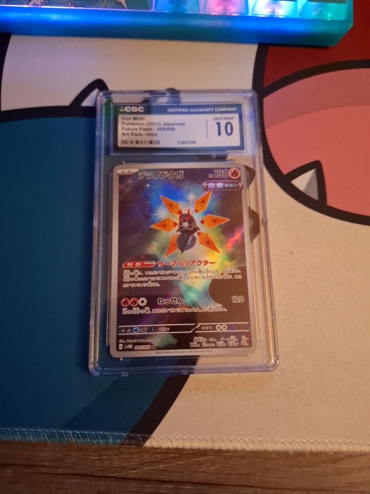 Pokémon CGC Gem Mint 10 Future Flash Iron Moth AR/Art Rare Card 069/066 Japanese