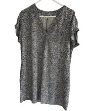 Gap Navy & White Dot V-Neck Shift Dress Size L