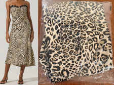 ASTR The Label Leopard Satin Slip Dress Medium Lace Trim Sweetheart NWT