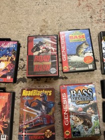 Sega Genesis Model 2 Lot Tested w/ AV AC Cables + Sonic 2 Aladdin 32X Games