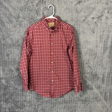 Gold Label Roundtree Yorke Shirt Mens Small Red Plaid Non Iron Long Sleeve