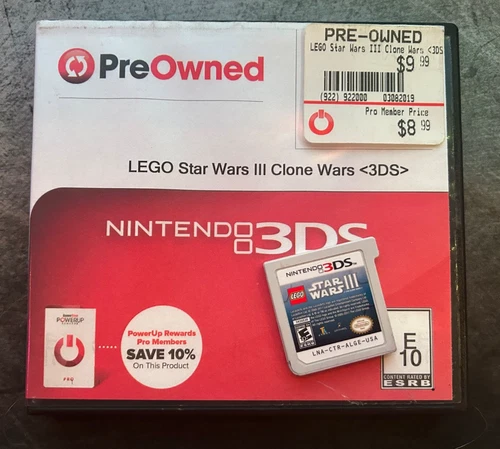 Nintendo 3DS LEGO Star Wars III 3 The Clone Wars 2005-2011 Gamestop Case