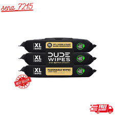 DUDE Wipes Shea BUTTer Flushable Wipes - Extra-Large Adult Wet Wipes - 3 Pack 1