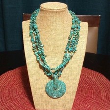 Genuine Turquoise Necklace 925 Silver Clasp