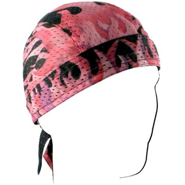 Banda para sudar rosa negra con llamas ventiladas Durag Head Wrap gorra de motociclista bandana malla Foto 2 de 2