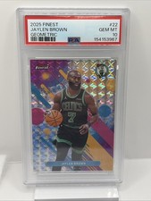 2025-26 Topps Finest - Jaylen Brown #22 Geometric Refractor Psa 10
