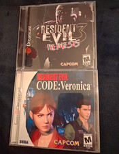 Capcom Sega Dreamcast Resident Evil 3 Nemesis + Code Veronica w/ Manual & Cases