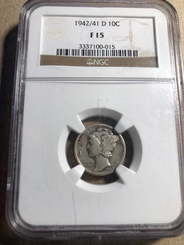 1942/41 D Mercury Dime - NGC F15