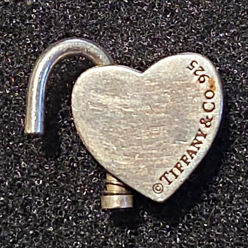 Tiffany & Co. Return to Tiffany 925 Sterling Silver Engraved Heart Padlock Charm