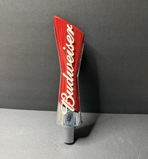 Budweiser Red & Silver Beer Tap Handle Draft Faucet Pull Knob Breweriana