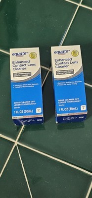 LOT OF 2 --  Equate Enhanced Contact Lens Cleaner, Step 1, 1 Oz. Exp:  09/01/28!