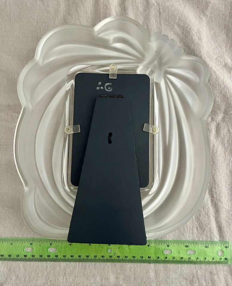 Vintage 80's Misaka Love Knot Frosted Glass Picture Frame - Image 3 of 4