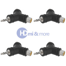 RCA Dual Female to 3.5mm 1/8" Stereo Male Y Splitter Audio Adapter - LOT of 4