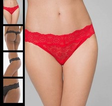 Soma Embraceable Allover Lace Geo Thong Panty S L Cherry Red Holiday