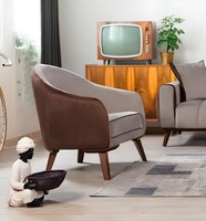 MöBel Einsitzer Sessel Textil Wohnzimmer Lounge Design Sofa MöBel Farbe Grau