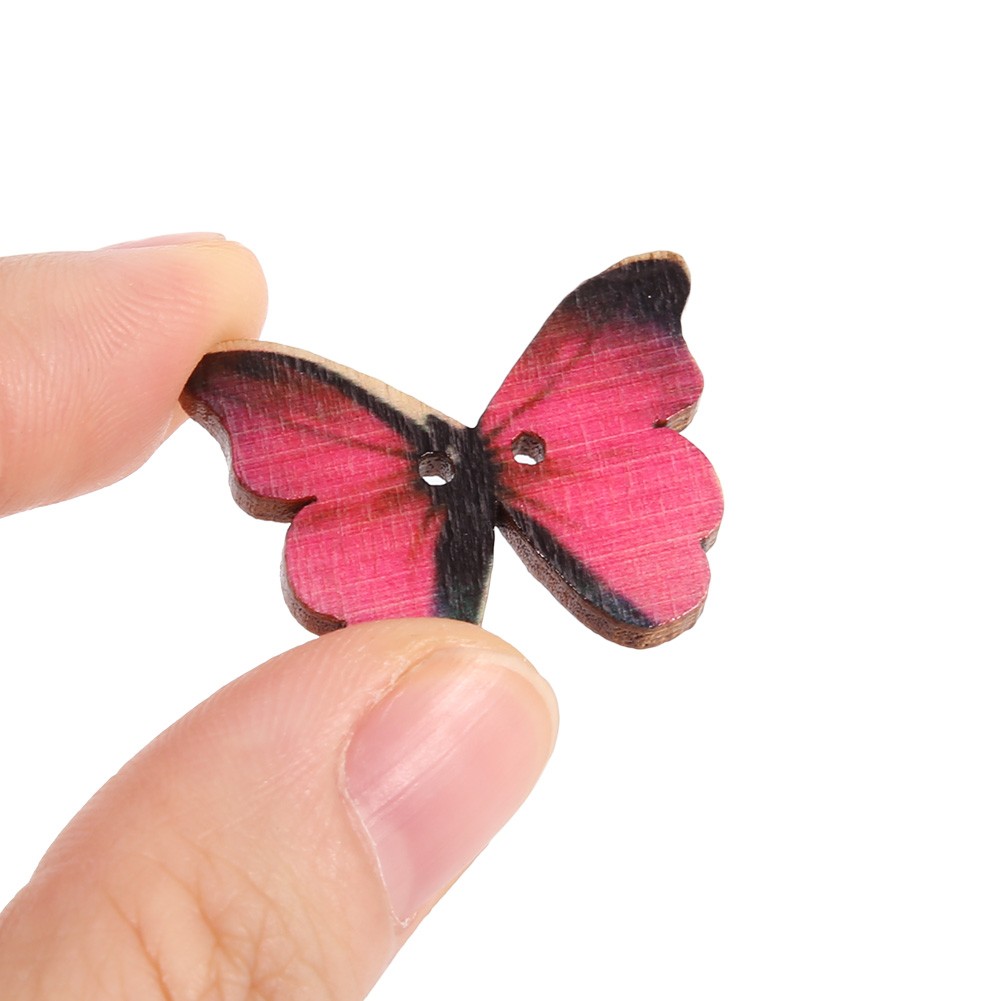 (21 * 27MM)Craft Buttons 100pcs Shaped DIY Wooden Buttons For