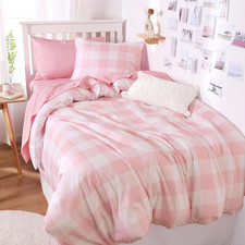 - Gingham Comforter Set, Plaid Buffalo Check Checkered Cottagecore Cute Geometri