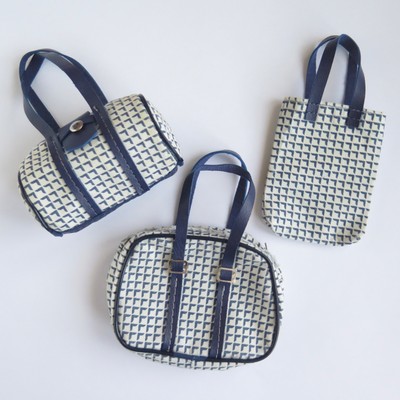 Fleur BLAUES REISETASCHEN-SET | Vintage Otto Simon | passend für Pedigree Sindy Puppe