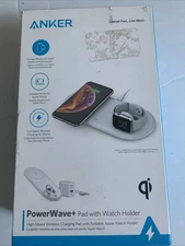Anker PowerWave+ Charging Mat with Watch Holder - White Zq
