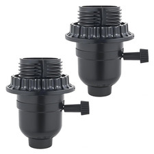 3-Way Lamp Socket Replacement, UL Listed E26 Base with Turn Knob  Threaded She