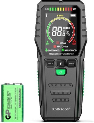 Moisture Meter Non-Destructive Detection Drywall Wood Concrete 7-in1 Pinless USA