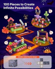 Magnetic Blocks, 100 PCS Dark Castle Set, Magnetic Building Cubes for Kids, STE