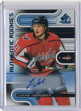 LUCAS JOHANSEN NHL Capitals 2022-23 UD SP Game Used Blue RC Auto #224 Card