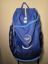 Nike Elite Pro Basketball Backpack Royal Blue White Custom Embroidered Hawk Logo