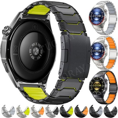 For Huawei Watch GT 6 5 4 3 2 46mm 4 3 Pro Titanium+Silicone Strap Band Bracelet