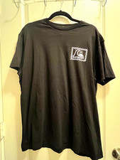 Quiksilver Men's Black Graphic Logo Crew Neck Cotton Jersey T-Shirt Size L