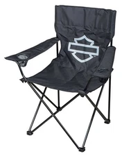 Harley-Davidson Open Bar & Shield Folding Chair w/ Storage Bag - Black