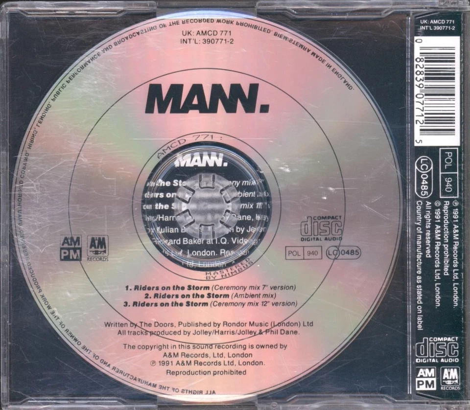 Mann. Riders On The Storm CD UK A&M 1991 Single AMCD771 - Bild 2 von 2