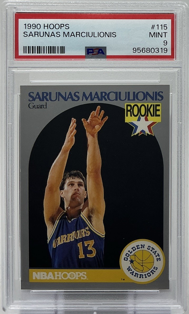Sarunas Marciulionis Rookie PSA 9 - 1990-91 Hoops #115 - Golden State Warriors