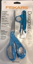 Fiskars 154162-1014 Designer 2 Piece Cutting Set 8" Scissors  Thread Snip