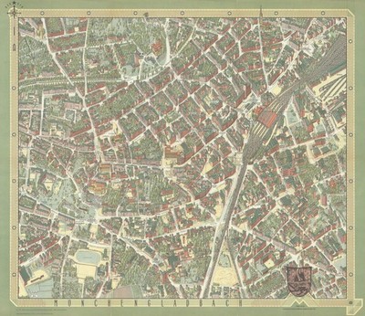 Mönchengladbach Bild Vogelperspektive Stadtplan #35 BOLLMANN 1962 alte Karte