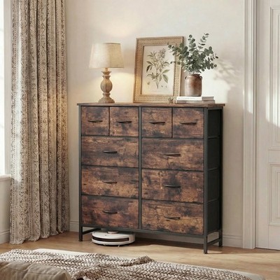 10 Drawer Bins Tall Chest Organizer for Bedroom Closet Hallway Steel