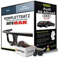Für AUDI A6 Allroad Typ 4B Anhängerkupplung starr +eSatz 13pol 05.2000-08.2005