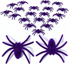 20 Pcs Fuzzy Spider Bulk Mini Realistic Hairy Fake Spiders Small Funny Flocking