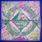 Hermes GIVERNY Monet s Garden Scarf Carre 90 Flowers and Garden Blue