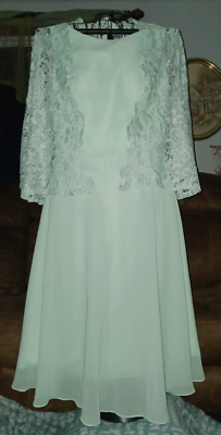 Tea Length Mint Green Dress with Lace Jacket Size 16 (Wedding Dress Brand  Name) | eBay