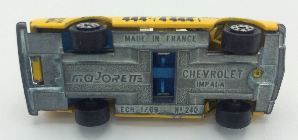 Majorette Chevrolet Impala #240 Yellow 1:69 Diecast Taxi Cab Car