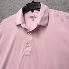 Straight Down Polo Shirt Mens Large Pink Short Sleeve Golf Stretch Embroidered