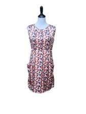 Tulle Anthropologie Multicolor Print Dress SIZE LARGE Abstract Colorful Pockets